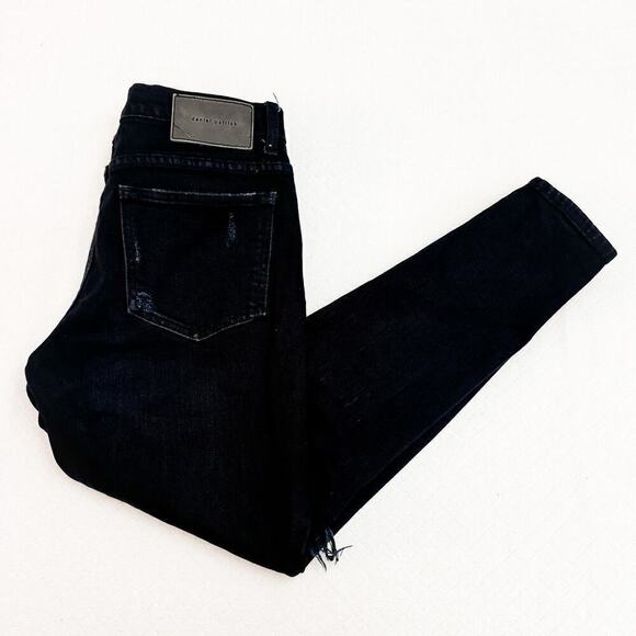 Daniel Patrick Black Denim Skinny Ripped Jeans Size 27 - Picture 9 of 10